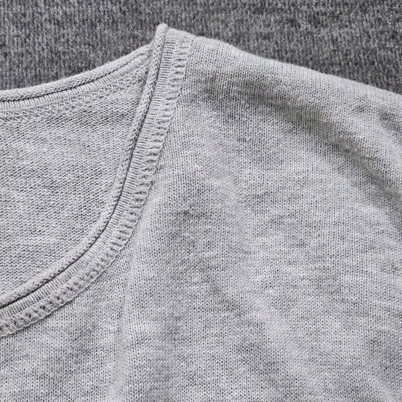 Lisa Todd Sweater Women 2X Gray Roll Neck Cuff Cotton Linen Blend Preppy Boho LS - Picture 10 of 16